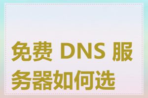 免费 DNS 服务器如何选择