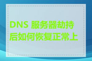 DNS 服务器劫持后如何恢复正常上网