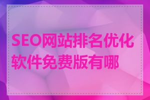 SEO网站排名优化软件免费版有哪些