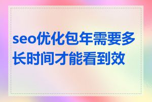 seo优化包年需要多长时间才能看到效果