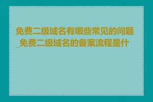 免费二级域名有哪些常见的问题_免费二级域名的备案流程是什么