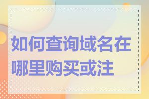 如何查询域名在哪里购买或注册