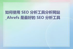 如何使用 SEO 分析工具分析网站_Ahrefs 是最好的 SEO 分析工具吗