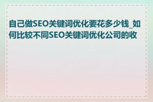 自己做SEO关键词优化要花多少钱_如何比较不同SEO关键词优化公司的收费