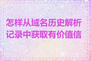 怎样从域名历史解析记录中获取有价值信息