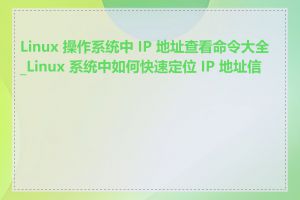 Linux 操作系统中 IP 地址查看命令大全_Linux 系统中如何快速定位 IP 地址信息