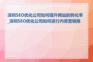 深圳SEO优化公司如何提升网站的转化率_深圳SEO优化公司如何进行内容营销推广