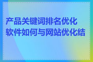 产品关键词排名优化软件如何与网站优化结合