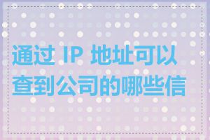 通过 IP 地址可以查到公司的哪些信息