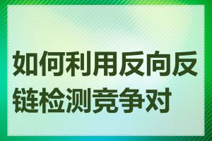 如何利用反向反链检测竞争对手