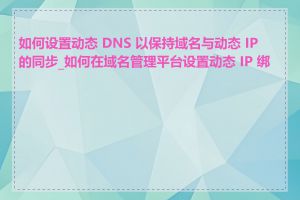 如何设置动态 DNS 以保持域名与动态 IP 的同步_如何在域名管理平台设置动态 IP 绑定