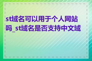 st域名可以用于个人网站吗_st域名是否支持中文域名