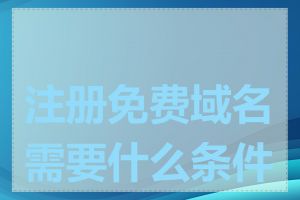 注册免费域名需要什么条件吗