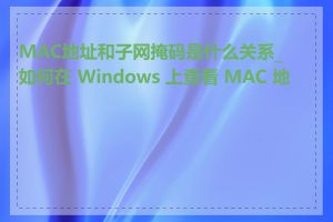 MAC地址和子网掩码是什么关系_如何在 Windows 上查看 MAC 地址