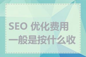 SEO 优化费用一般是按什么收费