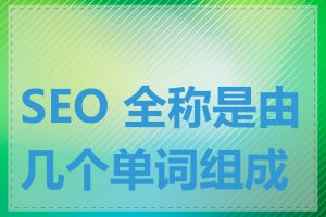 SEO 全称是由几个单词组成的