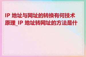 IP 地址与网址的转换有何技术原理_IP 地址转网址的方法是什么