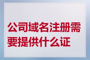 公司域名注册需要提供什么证件