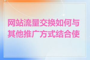 网站流量交换如何与其他推广方式结合使用