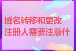 域名转移和更改注册人需要注意什么