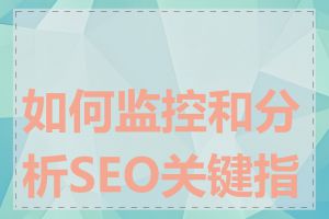 如何监控和分析SEO关键指标