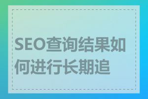 SEO查询结果如何进行长期追踪