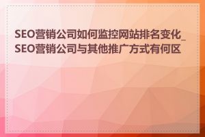 SEO营销公司如何监控网站排名变化_SEO营销公司与其他推广方式有何区别