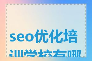 seo优化培训学校有哪些