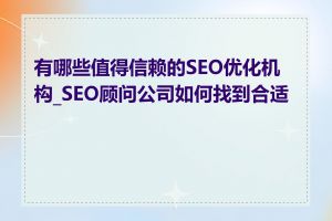 有哪些值得信赖的SEO优化机构_SEO顾问公司如何找到合适的