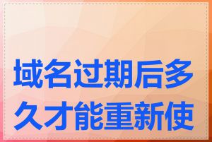 域名过期后多久才能重新使用