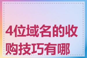 4位域名的收购技巧有哪些