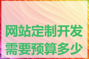 网站定制开发需要预算多少钱