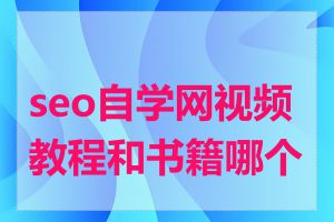 seo自学网视频教程和书籍哪个好