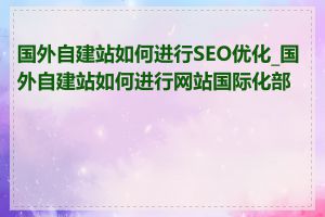 国外自建站如何进行SEO优化_国外自建站如何进行网站国际化部署