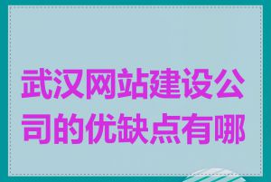 武汉网站建设公司的优缺点有哪些