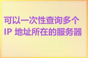 可以一次性查询多个 IP 地址所在的服务器吗