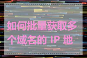 如何批量获取多个域名的 IP 地址