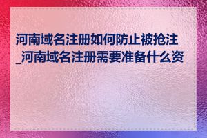 河南域名注册如何防止被抢注_河南域名注册需要准备什么资料