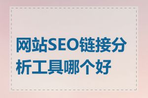 网站SEO链接分析工具哪个好用