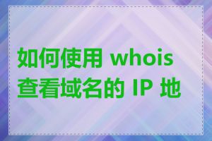 如何使用 whois 查看域名的 IP 地址