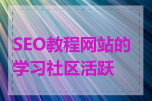 SEO教程网站的学习社区活跃吗