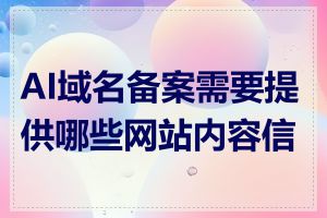 AI域名备案需要提供哪些网站内容信息