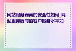 网站服务器商的安全性如何_网站服务器商的客户服务水平如何