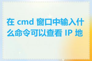 在 cmd 窗口中输入什么命令可以查看 IP 地址