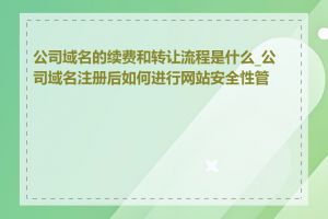 公司域名的续费和转让流程是什么_公司域名注册后如何进行网站安全性管理