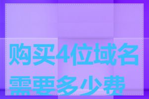 购买4位域名需要多少费用