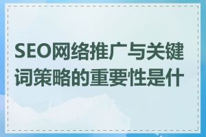 SEO网络推广与关键词策略的重要性是什么