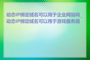 动态IP绑定域名可以用于企业网站吗_动态IP绑定域名可以用于游戏服务器吗