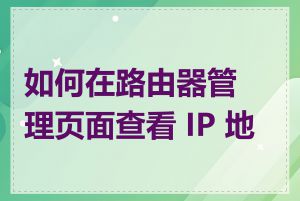 如何在路由器管理页面查看 IP 地址