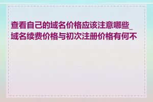 查看自己的域名价格应该注意哪些_域名续费价格与初次注册价格有何不同